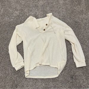 NWOT Cream Waffle Top